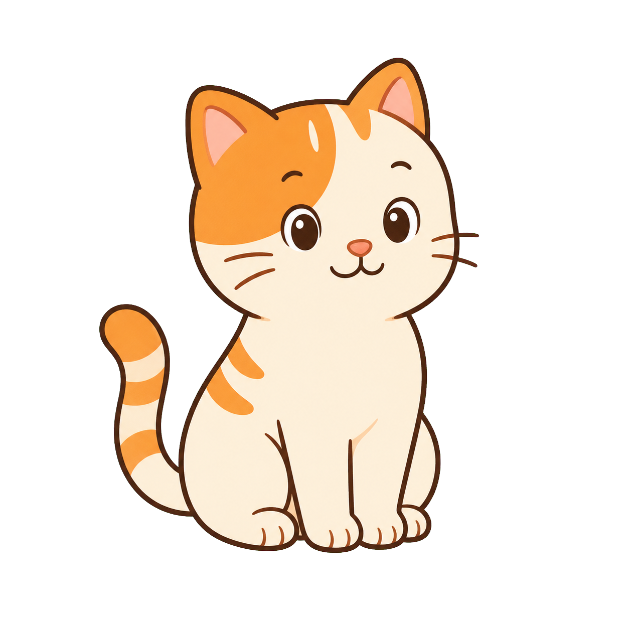 一只可爱的猫咪插画